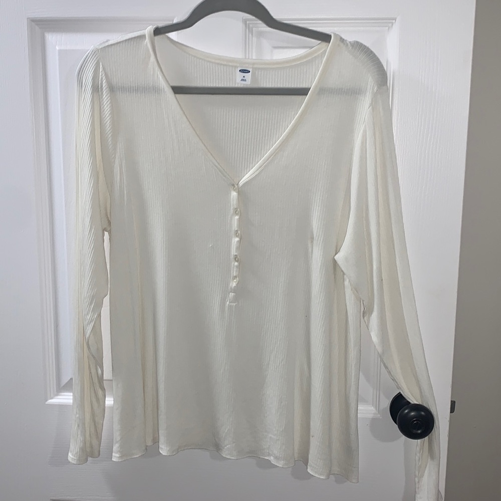 White button front top